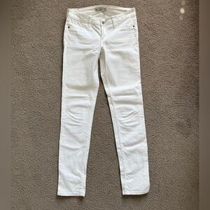 Abercrombie White Skinny Straight Leg Jeans